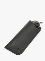 Sunglass Case Madras Leather Etrier Black madras EMAD5001-vue-porte