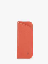 Sunglass Case Leather Etrier Orange madras EMAD5001