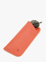 Sunglass Case Madras Leather Etrier Orange madras EMAD5001-vue-porte