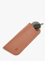 Sunglass Case Madras Leather Etrier Brown madras EMAD5001-vue-porte