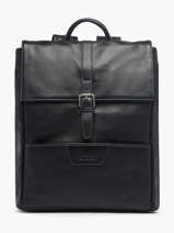 2-compartment Foulonn Backpack Leather Etrier Black foulonne EFOU8092