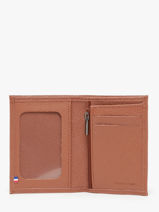 Wallet With Coin Purse Leather Etrier Brown madras EMAD941-vue-porte