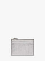 Card Holder With Coin Purse Etincelle Irise Leather Etrier Silver etincelle irisee EETI5004