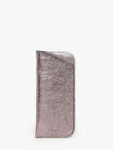 Sunglass Case Leather Etrier Silver etincelle irisee EETI5001