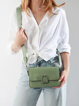 Small Leather Altesse Crossbody Bag Etrier Green altesse EALT048S-vue-porte