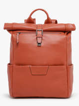 1 Compartment Backpack Flandres  Leather Etrier Orange flandres EFLA8102