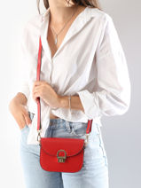 Shoulder Bag Altair Leather Etrier Red altair EALA081S-vue-porte