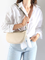 Crossbody Bag Manege Leather Etrier Beige manege EMAN077M-vue-porte