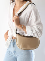 Crossbody Bag Manege Leather Etrier Beige manege EMAN077M-vue-porte