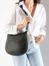 Shoulder Bag Manege Leather Etrier Black manege EMAN077L-vue-porte