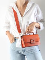 Small Leather Altesse Crossbody Bag Etrier Orange altesse EALT048S-vue-porte