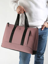 1 Compartment Business Bag With 15" Laptop Sleeve Etrier Pink impulsion EIMP8201-vue-porte