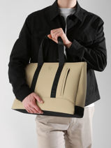 1 Compartment Impulsion Business Bag With 15" Laptop Sleeve Etrier Beige impulsion EIMP8201-vue-porte