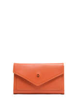 Leather Madras Wallet Purse Etrier Orange madras EMAD469