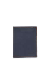 Wallet With Coin Purse Paris Leather Etrier Blue paris EPAR142