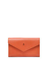 Leather Madras Wallet Purse Etrier Orange madras EMAD701