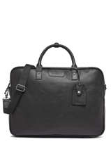 Leather Flandres Briefcase With 17" Laptop Sleeve Leather Etrier Black flandres EFLA8261