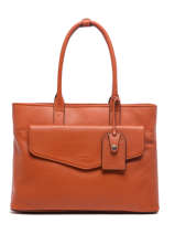 Leather Flandres Business Bag With 15" Laptop Sleeve Etrier Orange flandres EFLA823B