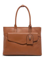 Leather Flandres Business Bag With 15" Laptop Sleeve Etrier Brown flandres EFLA823B