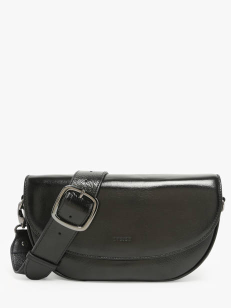 Shoulder Bag Emeraude Leather Etrier Black emeraude EEME065M