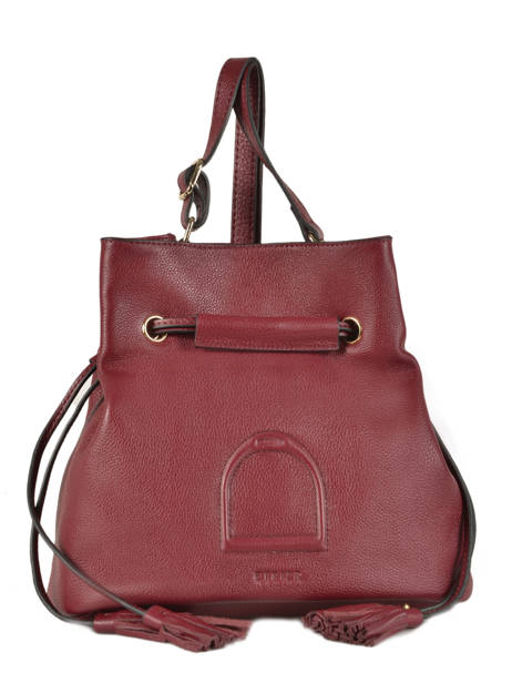 Shoulder Bag Paris Leather Etrier Red paris EPAR10