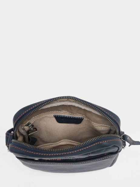 Cross Body Tas M Foulonné Leder Etrier Blauw foulonne EFOU729M ander zicht 3